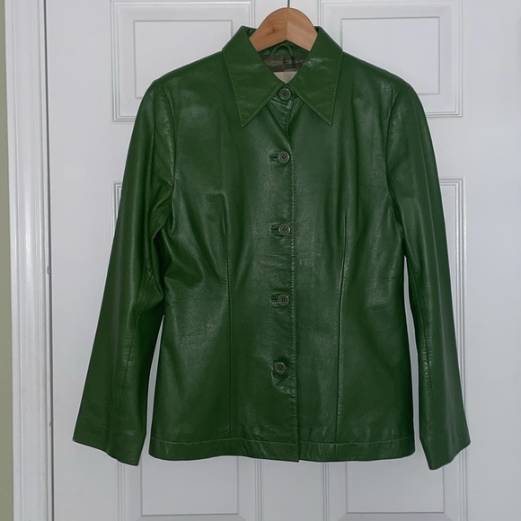 🌿 Green Faux Leather Jacket - Picture 3 of 8